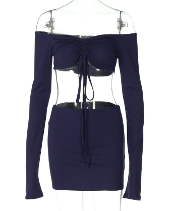 Conjunto Divine Y2K | Top Off-Shoulder & Falda Bodycon