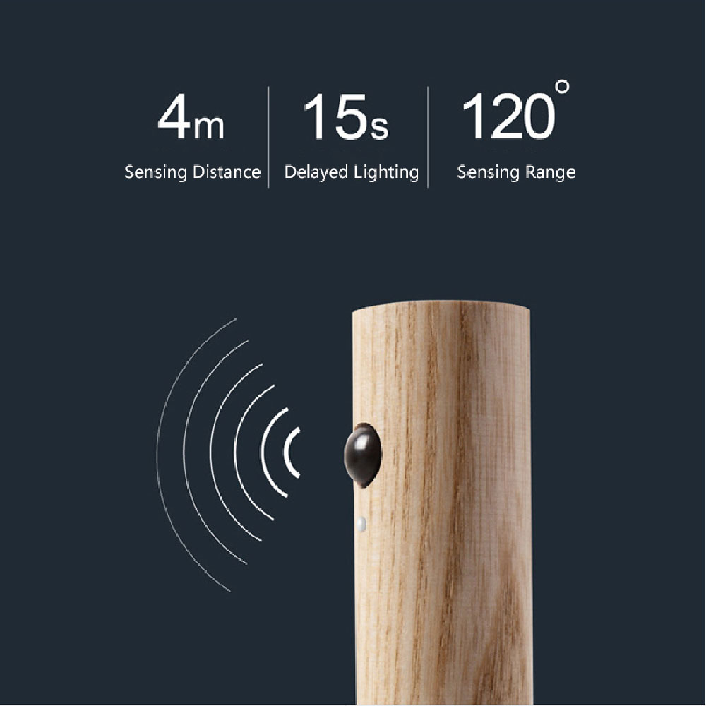 Lámpara Minimalista Aura Wood™ - Sensor de Movimiento y Madera Natural