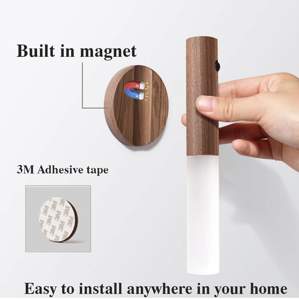 Lámpara Minimalista Aura Wood™ - Sensor de Movimiento y Madera Natural
