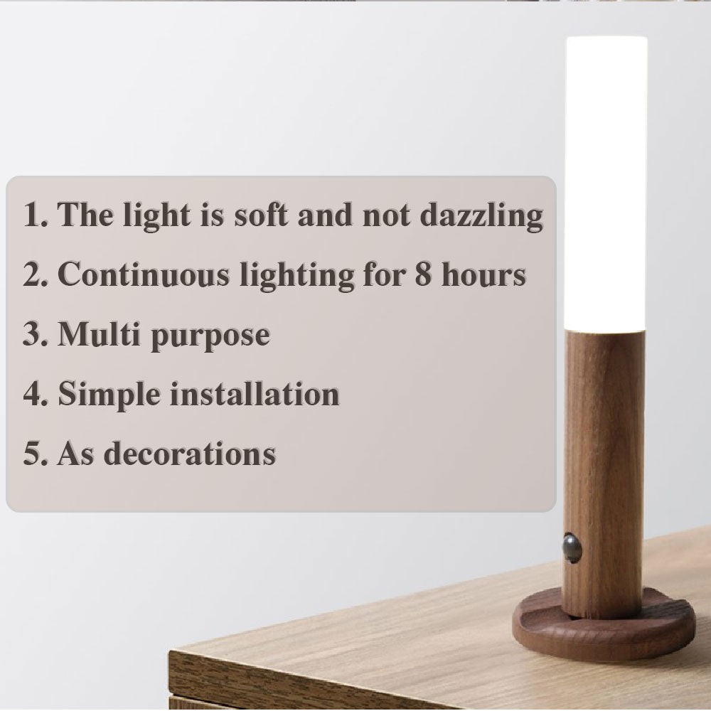 Lámpara Minimalista Aura Wood™ - Sensor de Movimiento y Madera Natural